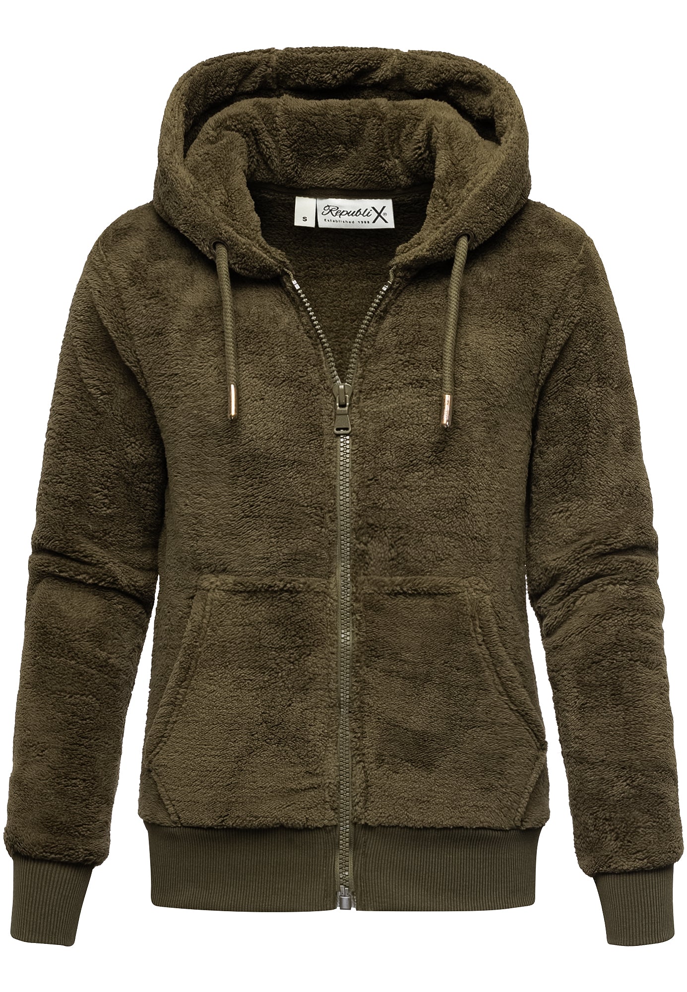 Republix Damen Pullover Jacke Republix Damen Hoodie Mit Teddyfell